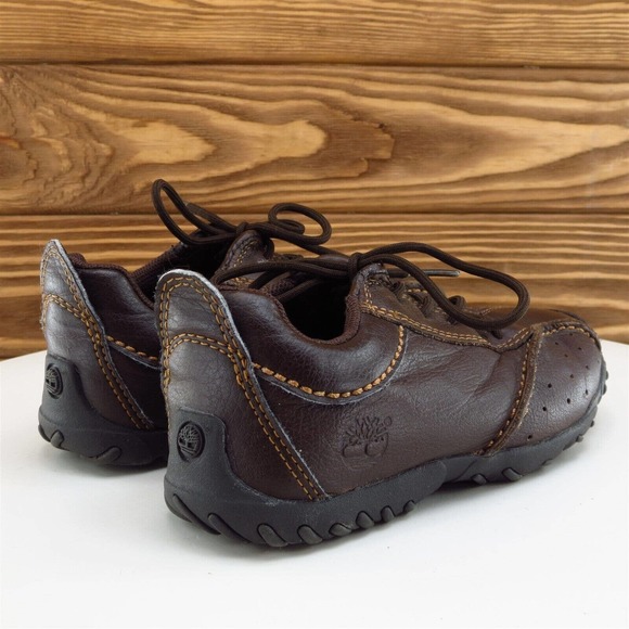 Timberland Sz 11 Toddler Boys Sneaker Brown Leather Medium - Picture 7 of 12